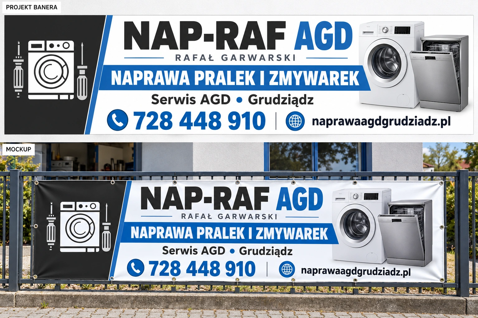 NAP-RAF AGD — projekt banera i mockup